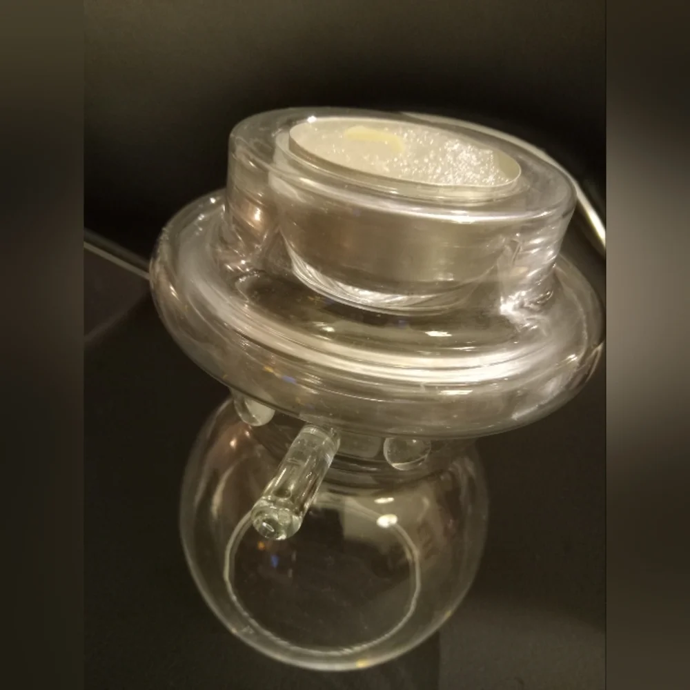Crate&Barrel Glass Snowman Candle Holder